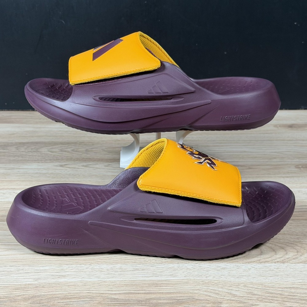 ASU Sun Devils Adidas Slides Mens 13 Red Yellow Lightblaze NCAA Arizona IH7112